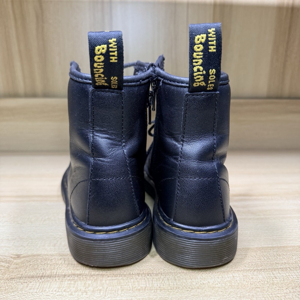 Doc Martens 1460J Black‎ Leather Combat Boots Unisex Black Size 1 READ - Picture 6 of 13